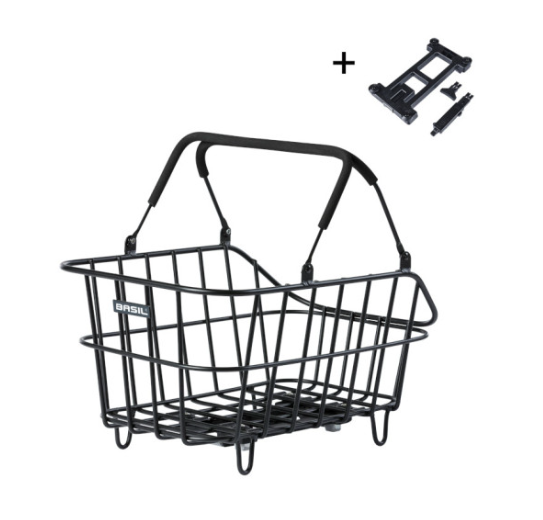 Panier pour vélo Basil cento Alu MIK panier arrière, noir mat